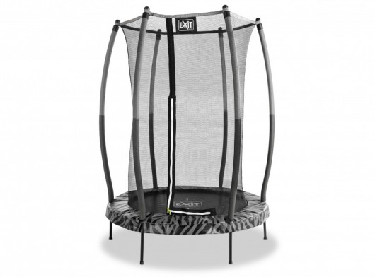 Trampoline EXIT Tiggy junior grijs/zwart - met veiligheidsnet - Ø140cm