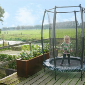 Trampoline EXIT Tiggy junior grijs/zwart - met veiligheidsnet - Ø140cm