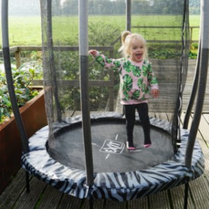 Trampoline EXIT Tiggy junior grijs/zwart - met veiligheidsnet - Ø140cm