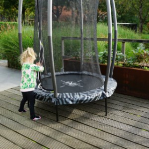 Trampoline EXIT Tiggy junior grijs/zwart - met veiligheidsnet - Ø140cm