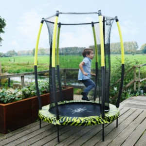 Trampoline EXIT Tiggy junior - groen/zwart - met veiligheidsnet - Ø140cm