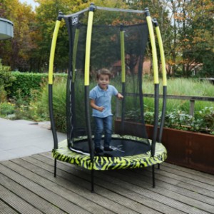 Trampoline EXIT Tiggy junior - groen/zwart - met veiligheidsnet - Ø140cm