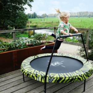 Trampoline EXIT Tiggy junior groen/zwart - met beugel - Ø140cm