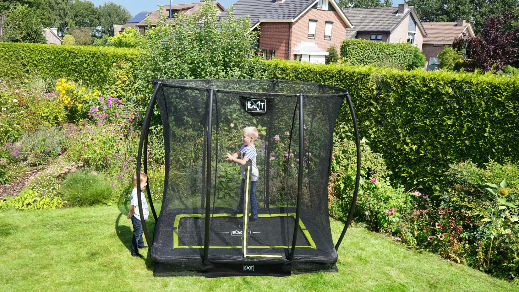 mosterd Verzorgen Voorzien Trampoline EXIT Silhouette Ground met net 153x214cm