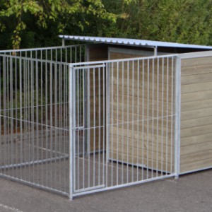 Hondenkennel FIX met half dak 3x2m