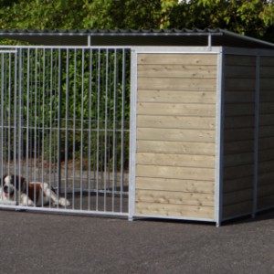 Hondenkennel FIX inclusief dak en Geisoleerd nachthok Easy en vlondertje 3x2m