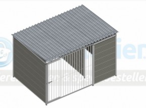 Kunststof hondenkennel FORZ met dak 3x2m