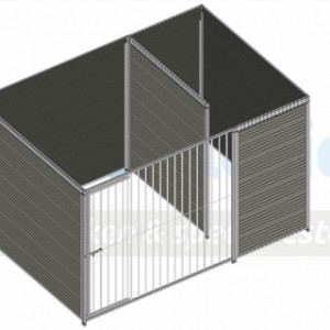WPC hondenkennel FORZ 3x2m - bovenaanzicht zonder dak