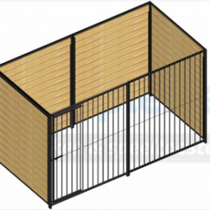 Bovenaanzicht kennel FERM Zwart 3x1.5m