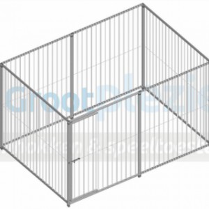 Bovenaanzicht kennel Flinq 3x2m