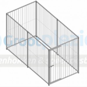 Bovenaanzicht kennel Flinq 1.5x3m