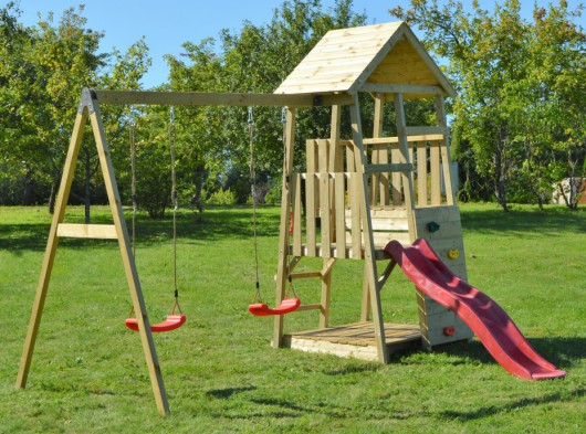Speeltoren Junior Activity Tower met glijbaan, schommel en zandbak