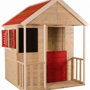 Het speelhuisje Summer Adventure House  heeft een veranda, zodat je droog kunt spelen!