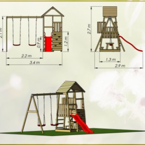 Speeltoestel Junior Activity Tower |  Afmetingen