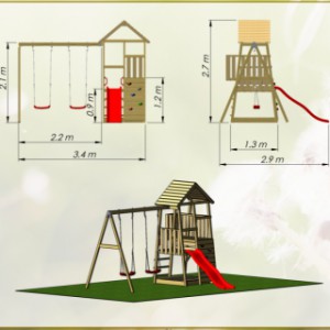 Afmetingen speeltoren Junior Activity Tower