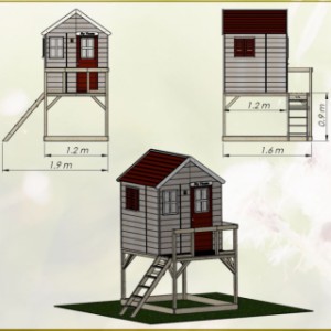 Afmetingen speelhuis My Lodge | op speelplateau