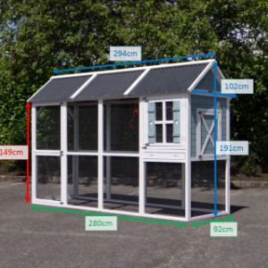 Verschillende afmetingen van konijnenhok Alexia