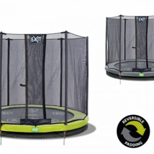 Trampoline EXIT Twist Ground - met veiligheidsnet groen - grijs Ø183cm