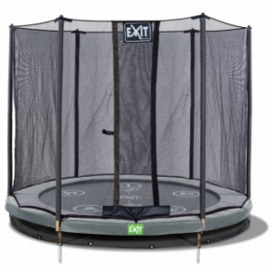 Trampoline EXIT Twist Ground - met veiligheidsnet groen - grijs Ø183cm