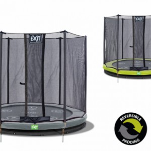 Trampoline EXIT Twist Ground - met veiligheidsnet groen - grijs Ø183cm