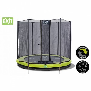 Trampoline EXIT Twist Ground - met veiligheidsnet groen - grijs Ø183cm