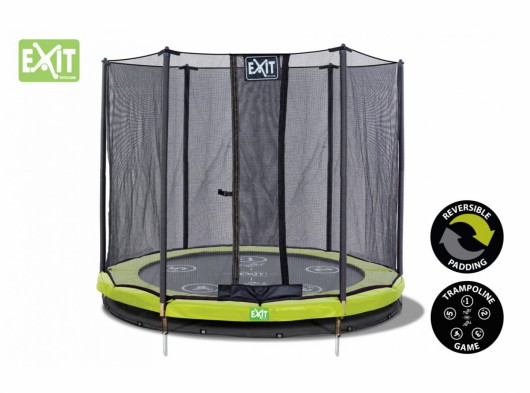 Trampoline EXIT Twist Ground - met veiligheidsnet groen - grijs Ø183cm