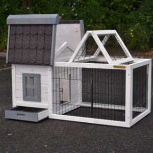 SHOWMODEL - konijnenhok Pretty Home wit/grijs 106x68x64cm