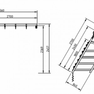 Afmetingen aanbouwschommel met klimwand @Challenger hoog