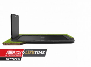 Trampoline BERG Ultim Elite Flatground grijs met AeroWall 2x2 500x300cm