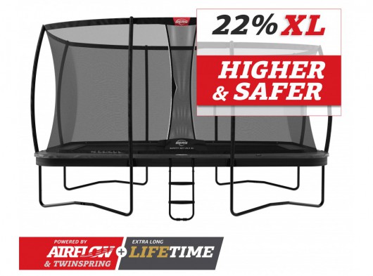 Trampoline BERG Ultim Elite Grijs - met veiligheidsnet DLX XL 500x300cm