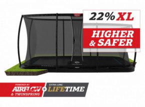 Trampoline BERG Ultim Elite Flatground Zwart - met veiligheidsnet DLX XL 500x300cm