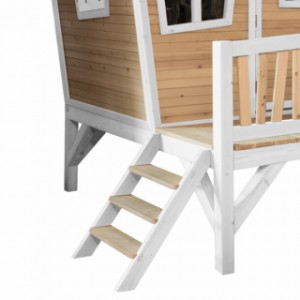 Speelhuis Emma Bruin-wit | laddertje houten speelhuis