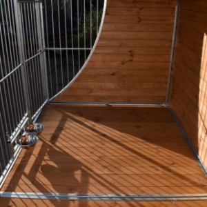 Hondenkennel met houten vloer