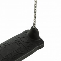 Schommelzitje Curve Simple Chain zwart rubber • alu plaat • RVS ketting