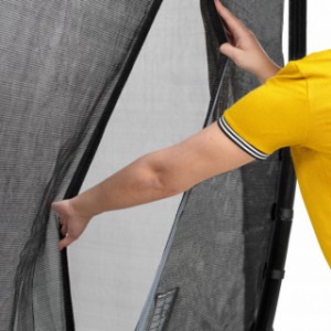 Trampoline EXIT Dynamic Groundlevel | veiligheidsnet met overlappende deur