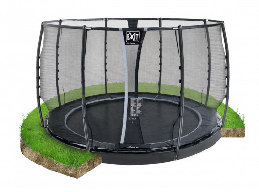 Trampoline EXIT Dynamic Groundlevel met veiligheidsnet Ø305cm