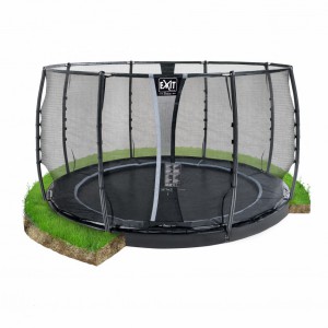 Trampoline EXIT Dynamic Groundlevel met veiligheidsnet Ø366cm