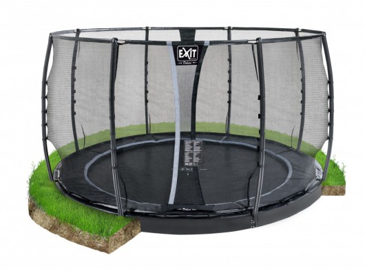 Trampoline EXIT Dynamic Groundlevel met veiligheidsnet Ø366cm