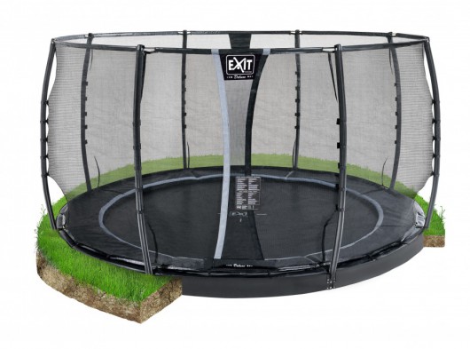 Trampoline EXIT Dynamic Groundlevel met veiligheidsnet Ø427cm