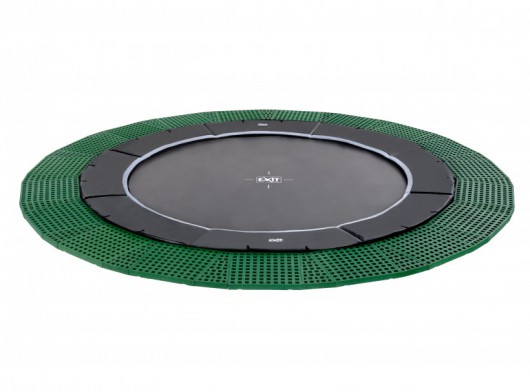 Trampoline EXIT Dynamic Groundlevel met Freezone veiligheidstegels Ø366cm