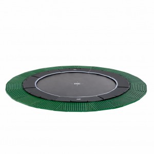 Trampoline EXIT Dynamic Groundlevel met Freezone veiligheidstegels Ø427cm