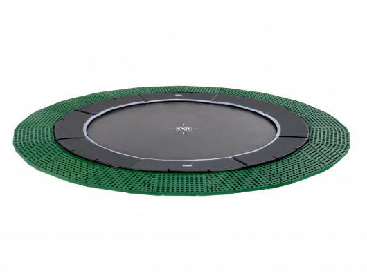 Trampoline EXIT Dynamic Groundlevel met Freezone veiligheidstegels Ø427cm