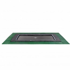 Trampoline EXIT Dynamic Groundlevel met Freezone veiligheidstegels 458x275cm