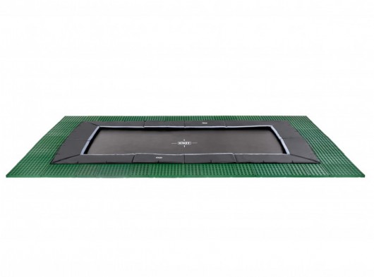 Trampoline EXIT Dynamic Groundlevel met Freezone veiligheidstegels 519x305cm