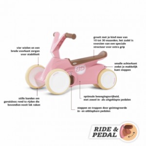 Mini-skelter BERG GO² Retro Pink 10 - 30 maanden