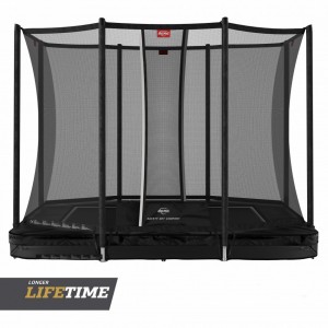 Trampoline BERG InGround Ultim Favorit Zwart - met net Comfort 280x190cm