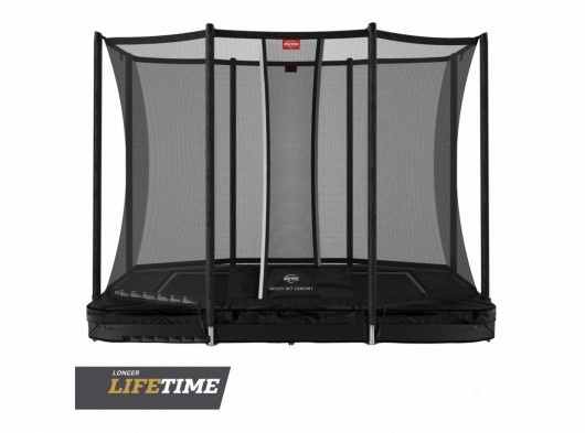 Trampoline BERG InGround Ultim Favorit Zwart - met net Comfort 280x190cm