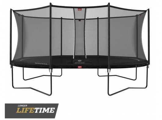 Trampoline BERG Grand Favorit Zwart - met net Comfort Ovaal 520x340cm