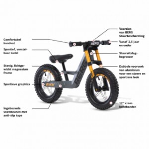 Loopfiets BERG Biky Cross Grey | details