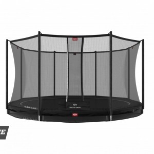 Trampoline BERG InGround Favorit Zwart - met net Comfort Ø380cm